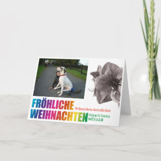 Carte Regenbogenfarben Fröhliche Weihnachten 