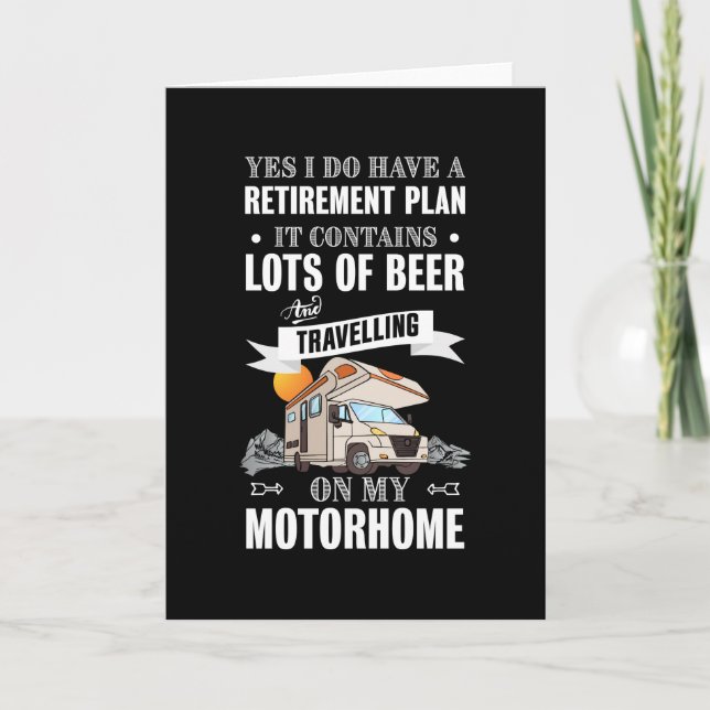 Carte Régime de retraite Bière Motorhome Cadeau (Devant)