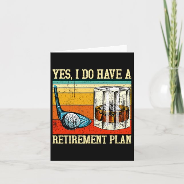 Carte Régime de retraite Golf Bourbon Retraité Funny Ret (Devant)