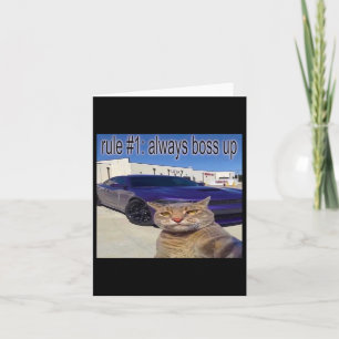 Carte Règle # 1 Toujours Boss Up Funny Cat Meme Pour Les