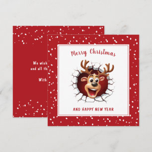 Carte Reindeer à travers Funny Christmas Card