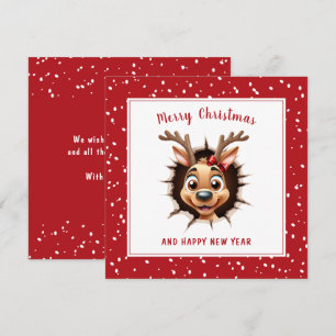 Carte Reindeer Girl à travers Funny Christmas