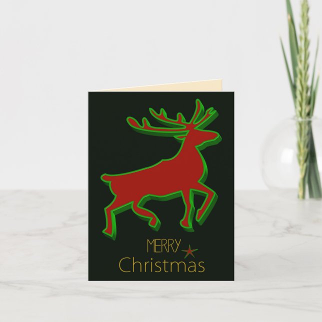 Carte Reindeer Joyeux Noël (Devant)