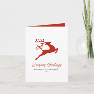 Carte Réindeer rouge minimaliste Fête de Noël