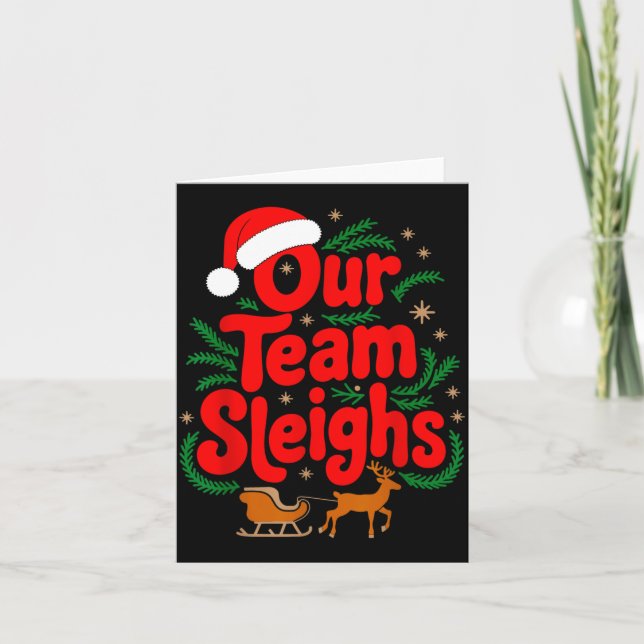 Carte Reindeers Santa's Workers Office Our Team Sleighs  (Devant)