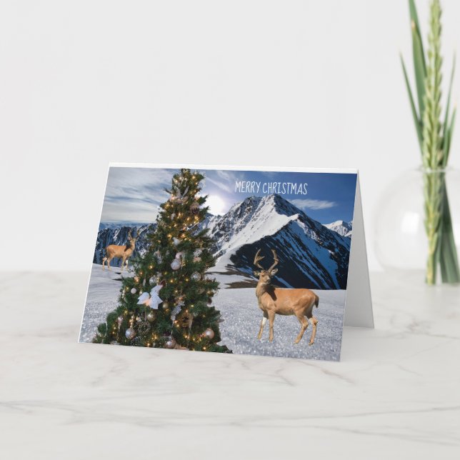Carte Reinder et Arbre de Noël (Devant)