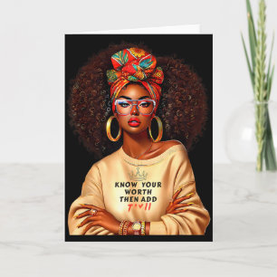 Carte Reine Afro Femme Noire Africaine Mélanine Histoire