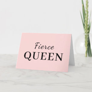 Carte Reine de Drame Design Rose Mignon et Élégant