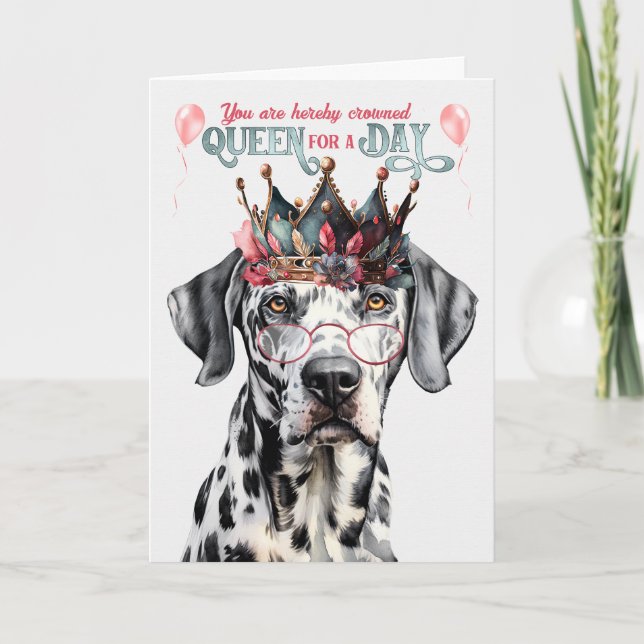 Carte Reine des Chiens de Dalmatie pour une journée d'an (Devant)