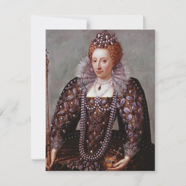 Carte Reine Elizabeth I avec des perles (Devant)
