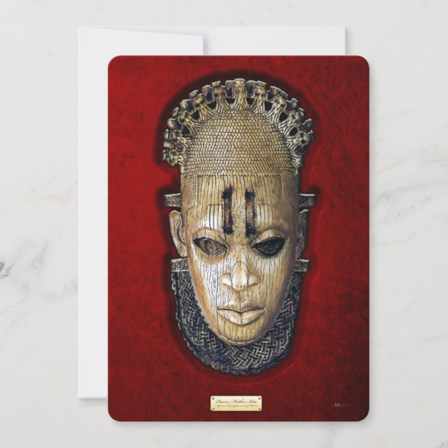 Carte Reine Mère Idia - Ivoires Masque Edo sur Velvet Ro (Devant)