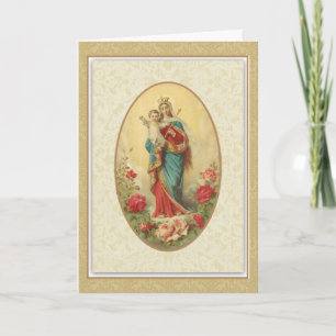 Carte Reine Vierge Marie Bébé Jésus
