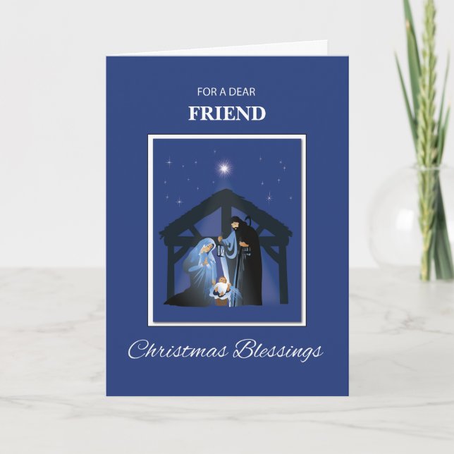 Carte Relation personnalisée Ami Bénédictions de Noël (Devant)