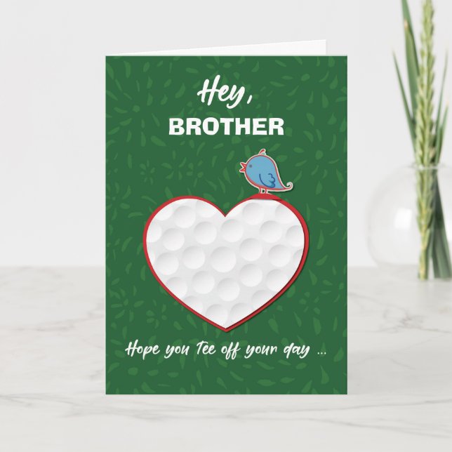 Carte Relation personnalisée Golf Sports Coeur Valentine (Devant)