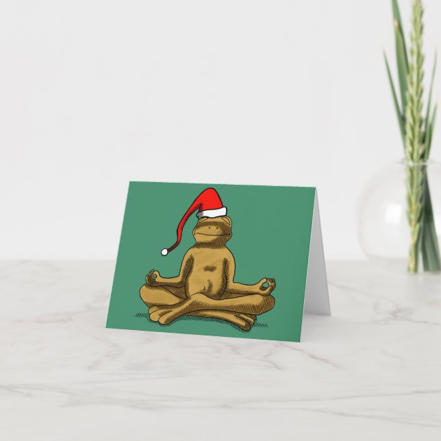 Carte Relaxeur grenouille à Noël (Devant)