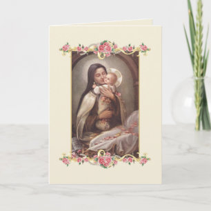 Carte religieuse de carmélite catholique de Saint-