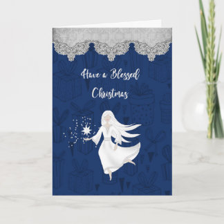 Carte religieuse de Noël avec Ange