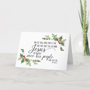 Carte religieuse de Noël avec Verse biblique