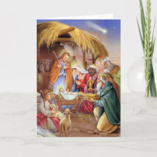 Carte religieuse de Noël de nativité