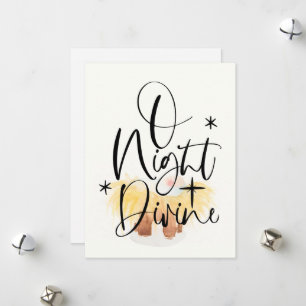 Carte religieuse de Noël Watercolor Manger