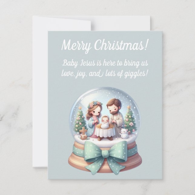 Carte religieuse de voeux de Noël pour les enfants (Devant)