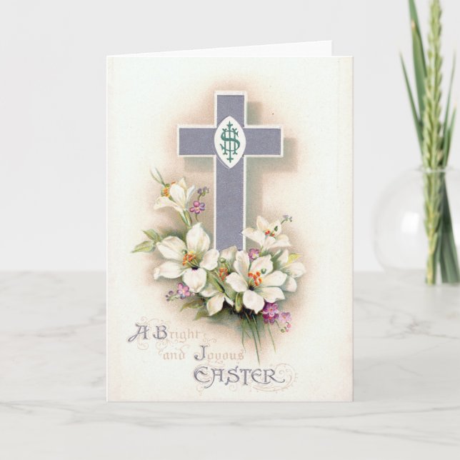 Carte religieuse vintage de Pâques (Devant)