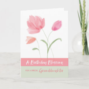 Carte Religieux Anniversaire Grand-fille Bénédiction ros