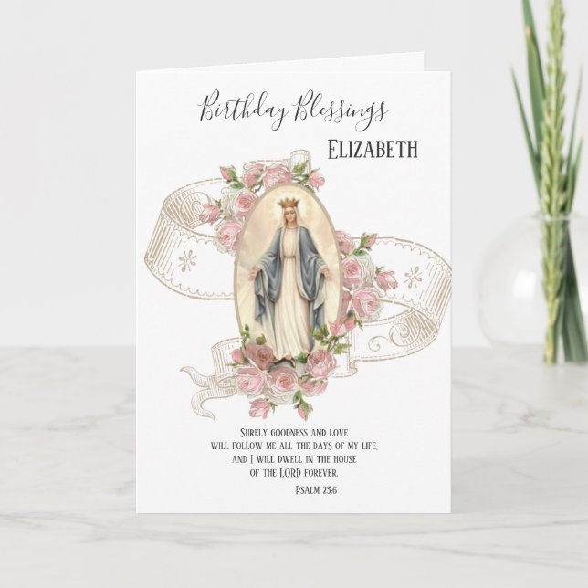 Carte Religieux | Anniversaire | Vierge Marie (Devant)
