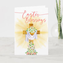 Religieux Bénédiction de Pâques Croix de fleurs
