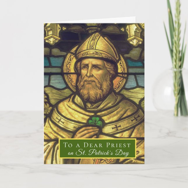 Carte Religieux catholique St. Patrick's Day Evêque (Devant)