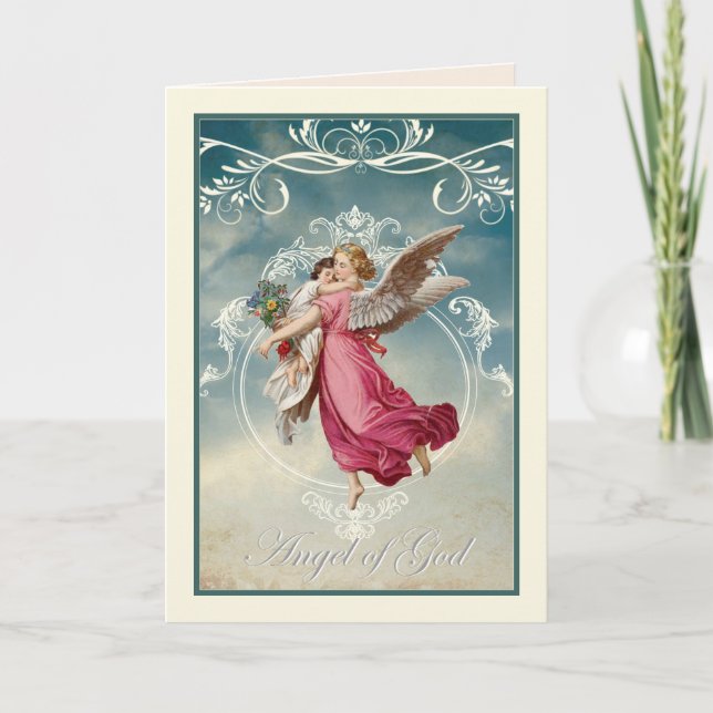 Carte Religieux Gardien Angel Écriture Verse (Devant)