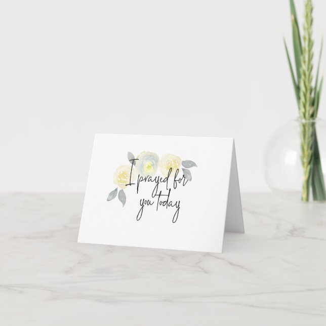 Carte Religieux "J'ai prié pour vous aujourd'hui" Floral (Devant)