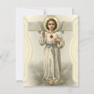 Carte Religieux Sacré Coeur de Jésus Écriture Prière