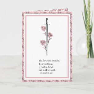 Carte Religieux Saint Jean d'Arc Citation Catholique Sai