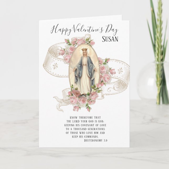 Carte Religieux | Saint Valentin | Vierge Marie (Devant)