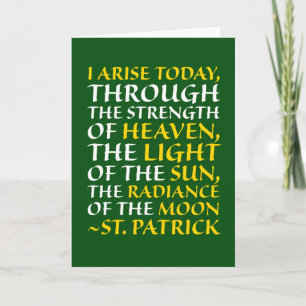 Carte Religieux St. Patrick Prière catholique irlandaise