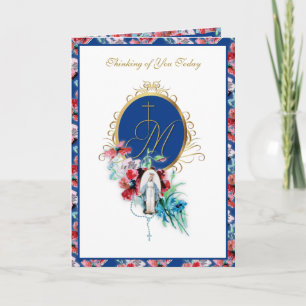 Carte Religieux Vierge Marie Amitié Rosaire Catholique