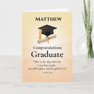 Carte Religious Graduation Custom Name Golden Starburst