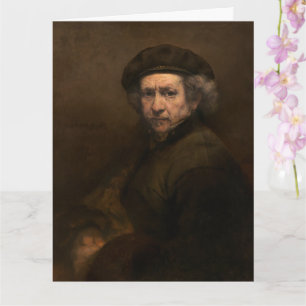 Carte Rembrandt Self Portrait : Peintre Néerlandais de l