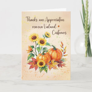 Carte Remerciement aux clients d'entreprise pour Thanksg
