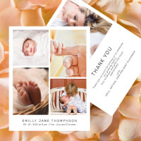 Remerciement chic et moderne pour 5 photos de Baby