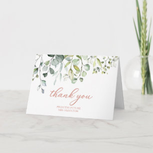 Carte Remerciement de Baby Shower avec Eucalyptus Mignon
