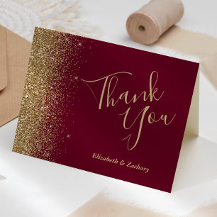 Carte Remerciement de mariage bordeaux rouge bordure pai