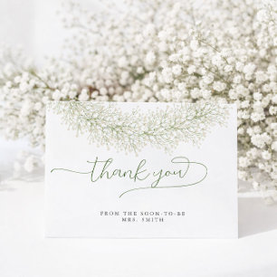 Carte Remerciement de mariage élégant floral classique