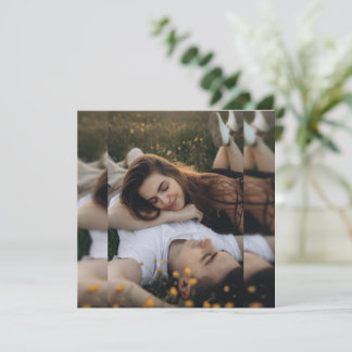 Carte Remerciement de mariage floral à l'aquarelle bleue