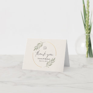 Carte Remerciement de mariage moderne à l'aquarelle flor