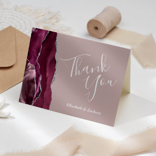 Carte Remerciement de mariage Rose Poussiéreuse de l'Aga
