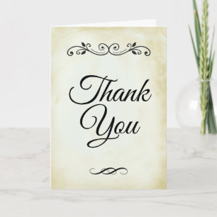Carte Remerciement de mariage simple en faux parchemin v