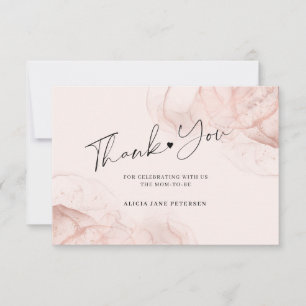 Carte Remerciement élégant rose gold pour baby shower