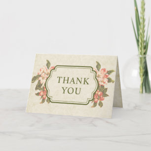 Carte Remerciement Fleur de Pommier Vintage